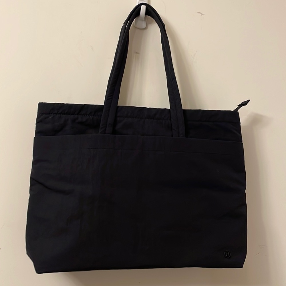 lululemon athletica Black Quilted Tote Bag